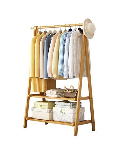 Κρεμάστρα ράγα οργάνωσης ρούχων Nextdeco ξύλινη μπαμπού Υ160x86x40εκ.