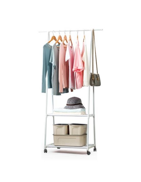 Κρεμάστρα ράγα οργάνωσης ρούχων Nextdeco λευκή Υ160x55x42εκ.