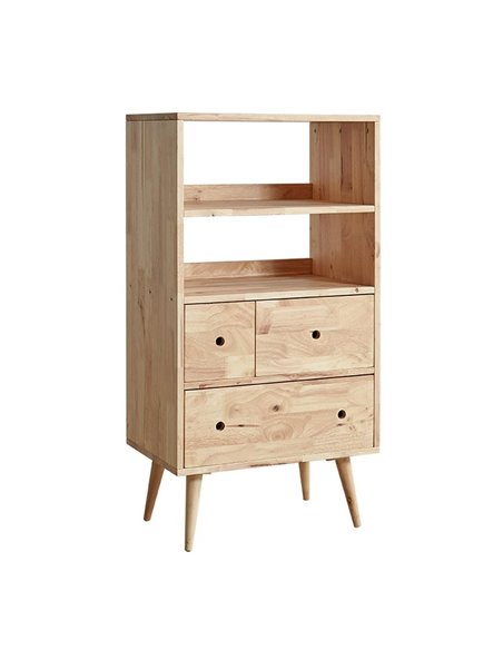 Ραφιέρα με συρτάρια Nextdeco Natural μασίφ ξύλο Υ115x60x40εκ.