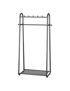 Κρεμάστρα με ράγα μεταλλική μαύρη Υ174x80x35εκ.