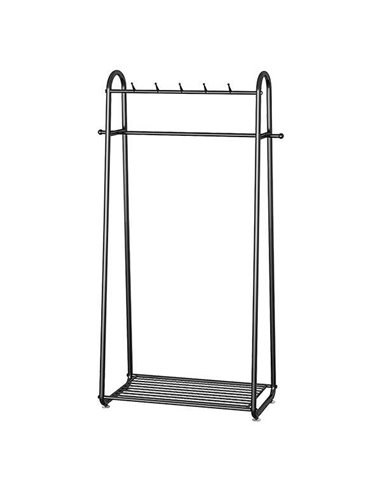 Κρεμάστρα με ράγα μεταλλική μαύρη Υ174x80x35εκ.