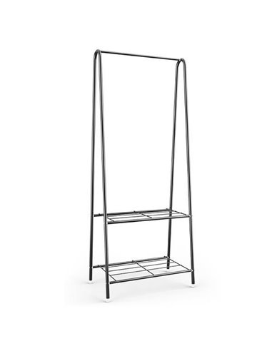 Κρεμάστρα ράγα οργάνωσης ρούχων Nextdeco μεταλλική μαύρη Υ151x60x36εκ.