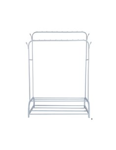 Κρεμάστρα ράγα οργάνωσης ρούχων Nextdeco μεταλλική λευκή Υ160x110x57εκ.