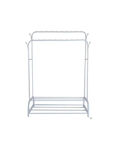 Κρεμάστρα ράγα οργάνωσης ρούχων Nextdeco μεταλλική λευκή Υ160x110x57εκ.