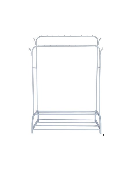 Κρεμάστρα ράγα οργάνωσης ρούχων Nextdeco μεταλλική λευκή Υ160x110x57εκ.
