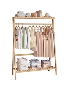 Κρεμάστρα ράγα οργάνωσης ρούχων Nextdeco ξύλινη Υ152x90x46εκ.