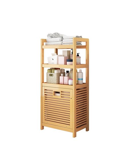 Ράφι με καλάθι απλύτων Nextdeco ξύλινο μπαμπού Υ119x50x30εκ.