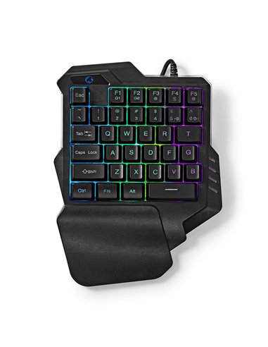 NEDIS GKBDS110BK WIRED GAMING RGB KEYBOARD SINGLE-HANDED CABLE LENGTH USB Type-A: 1.60m