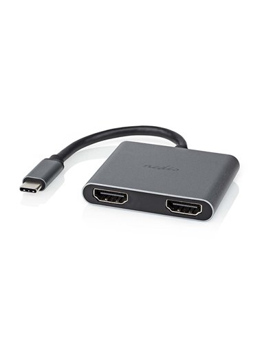 NEDIS CCGP64670BK01 USB MULTI-PORT ADAPTER USB-C MALE - 2x HDMI 0.10m BLACK