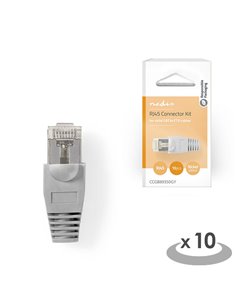 NEDIS CCGB89350GY RJ45 CONNECTOR MALE SOLID UTP CAT5 10PCS GREY