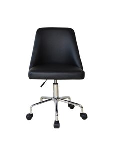 Καρέκλα γραφείου τροχήλατη Nextdeco μαύρη 55x44x80-88εκ.