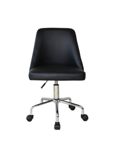 Καρέκλα γραφείου τροχήλατη Nextdeco μαύρη 55x44x80-88εκ.