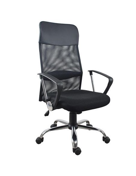 Καρέκλα γραφείου τροχήλατη Nextdeco μαύρη Υ106-115εκ.