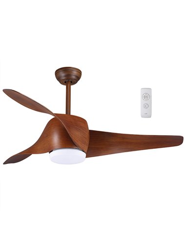 LIFE GODIVA 52" CEILING FAN 70W WITH 15W LED LIGHT AND WOODEN BLADES