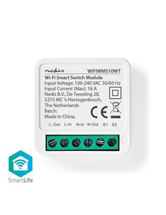 NEDIS WIFIWMS10WT SMARTLIFE POWER SWITCH Wi-Fi TERMINAL CONNECTION 3680W