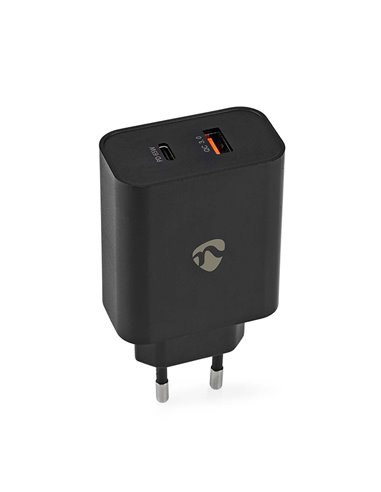 NEDIS WCPD65W130BK WALL CHARGER WITH 2 OUTPUTS USB-A / USB-C 65W
