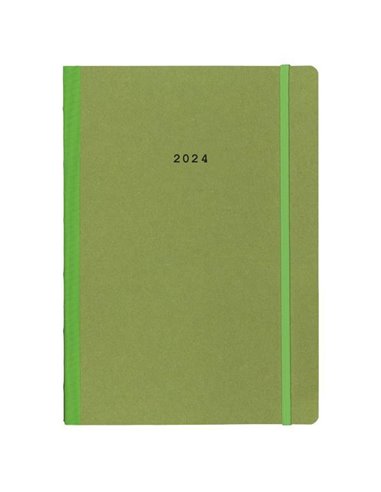 Next ημερολόγιο 2024 Natural ημερήσιο flexi πράσινο με λάστιχο 14x21εκ.