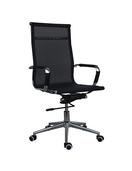 Καρέκλα διευθυντική τροχήλατη Nextdeco μαύρη 120x54x64εκ.