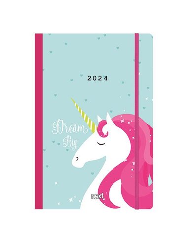 Next ημερολόγιο 2024 Trends ημερήσιο flexi με λάστιχο 12x17εκ. Unicorn