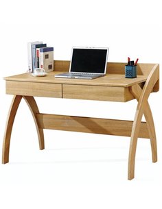 Γραφείο υπολογιστή καφέ με 2 συρτάρια Υ84x120x60εκ. βάθος