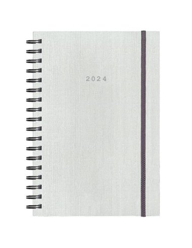 Next ημερολόγιο 2024 fabric plus ημερήσιο σπιράλ λευκό 14x21εκ.