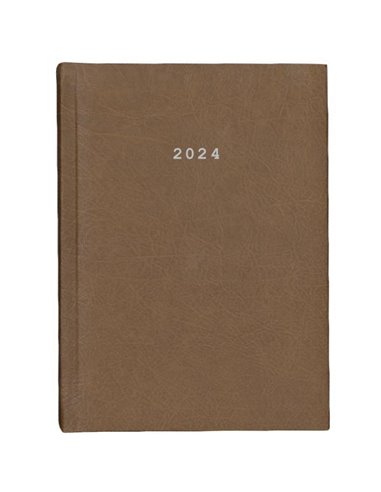 Next ημερολόγιο 2024 old leather ημερήσιο δετό καφέ ανοιχτό 14x21εκ.