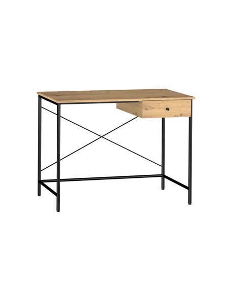 Γραφείο ξύλινο μεταλλικό Nextdeco με συρτάρι Υ76x100x48εκ.