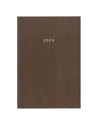 Next ημερολόγιο 2024 fabric ημερήσιο δετό καφέ 17x25εκ.