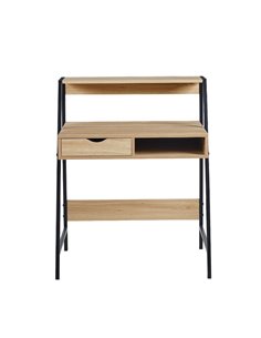 Γραφείο μεταλλικό Nextdeco μαύρο μεταλλικό σκελετό και ξύλινη επιφάνεια Y99,7x50x80εκ.