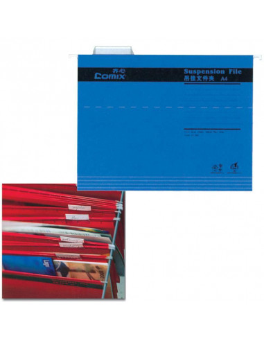 Comix κρεμαστοί φάκελοι μπλε Α4 Υ24,3x31,9εκ.