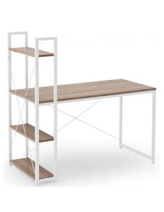 Γραφείο με μεταλλικό σκελετό και ενσωματωμένη ραφιέρα 120x40xY72-111εκ.