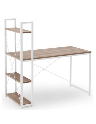 Γραφείο με μεταλλικό σκελετό και ενσωματωμένη ραφιέρα 120x40xY72-111εκ.