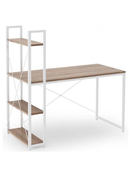 Γραφείο με μεταλλικό σκελετό και ενσωματωμένη ραφιέρα 120x40xY72-111εκ.