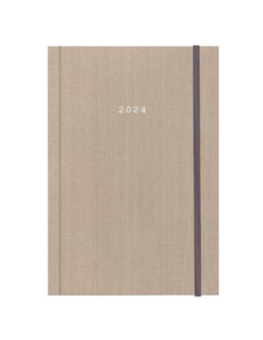 Next ημερολόγιο 2024 fabric ημερήσιο δετό μπεζ με λάστιχο 14x21εκ.