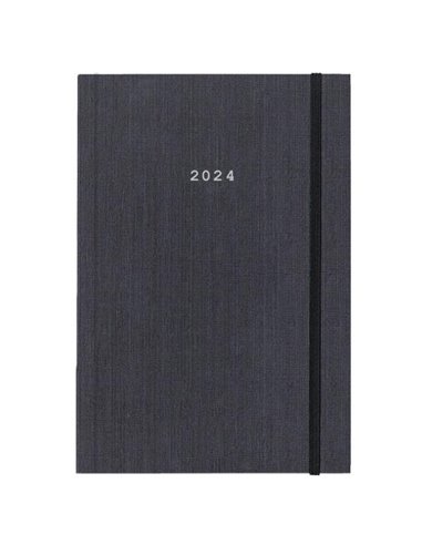 Next ημερολόγιο 2024 fabric ημερήσιο δετό γκρι με λάστιχο 12x17εκ.