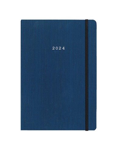 Next ημερολόγιο 2024 fabric ημερήσιο flexi μπλε με λάστιχο 14x21εκ.