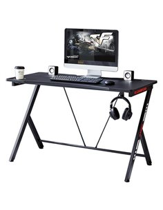 Γραφείο μεταλλικό gaming Nextdeco μαύρο κόκκινο Υ75x120x60εκ.