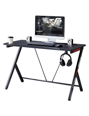 Γραφείο μεταλλικό gaming Nextdeco μαύρο κόκκινο Υ75x120x60εκ.