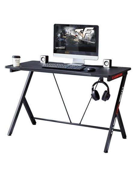 Γραφείο μεταλλικό gaming Nextdeco μαύρο κόκκινο Υ75x120x60εκ.