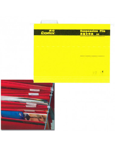 Comix κρεμαστοί φάκελοι κίτρινο Α4 Υ24,3x31,9εκ.