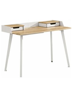 Γραφείο υπολογιστή καφέ με δυο συρτάρια Υ85x120x60εκ. βάθος