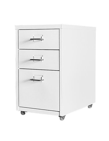 Συρταριέρα μεταλλική Nextdeco τροχήλατη λευκή Υ48.6x28x41εκ.