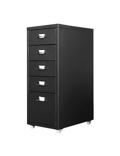 Συρταριέρα μεταλλική Nextdeco τροχήλατη μαύρη Υ69x28x41εκ.