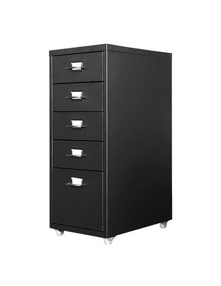 Συρταριέρα μεταλλική Nextdeco τροχήλατη μαύρη Υ69x28x41εκ.