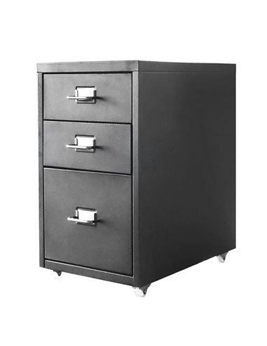 Συρταριέρα μεταλλική Nextdeco τροχήλατη μαύρη Υ48.6x28x41εκ.