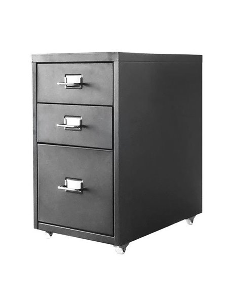 Συρταριέρα μεταλλική Nextdeco τροχήλατη μαύρη Υ48.6x28x41εκ.