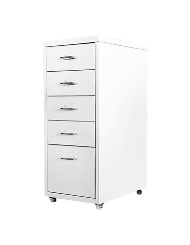 Συρταριέρα μεταλλική Nextdeco τροχήλατη λευκή Υ69x28x41εκ.