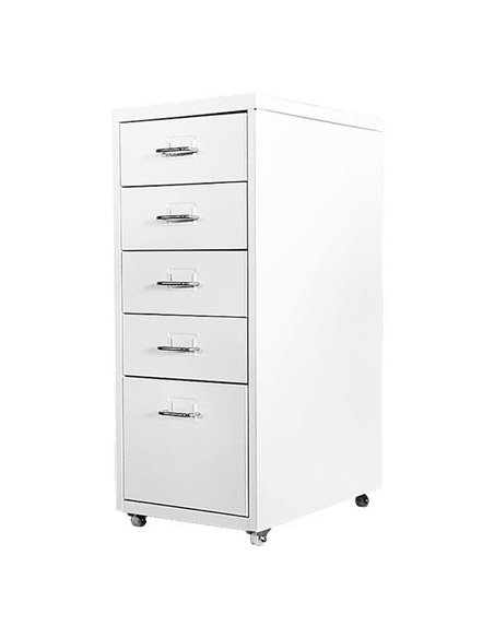 Συρταριέρα μεταλλική Nextdeco τροχήλατη λευκή Υ69x28x41εκ.