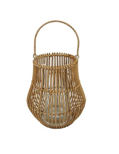 Φανάρι διακοσμητικό BOHO από rattan Ø15/20xΥ37εκ.