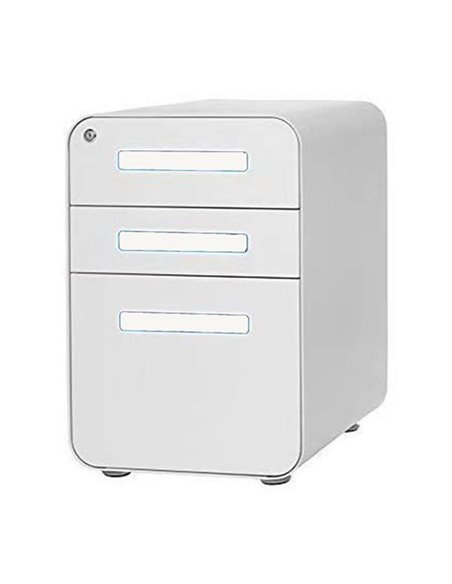 Συρταριέρα μεταλλική Nextdeco λευκή με κλειδαριά Υ60x40x50εκ.